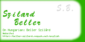 szilard beller business card